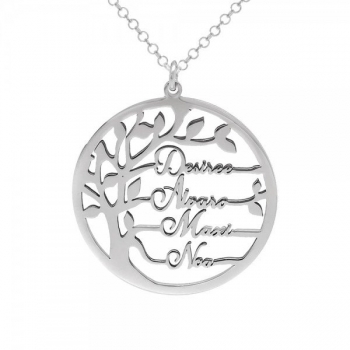 Collar árbol 4 nombres paralelos