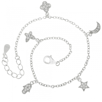 Pulsera abalorios con circonitas