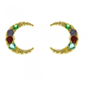 Pendientes luna dorada