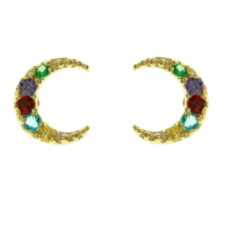 Pendientes luna dorada