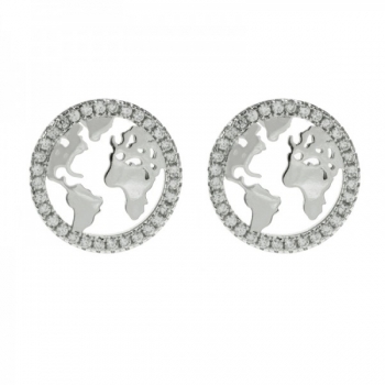 Pendientes Mundo para profesora Plata de Ley