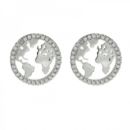 Pendientes Mundo para profesora Plata de Ley