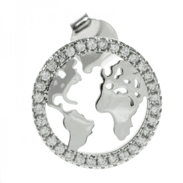 Pendientes Mundo para profesora Plata de Ley