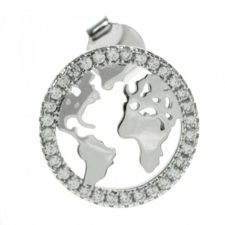 Pendientes Mundo para profesora Plata de Ley