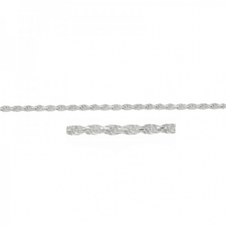 Cordón plata eslabón diamantado