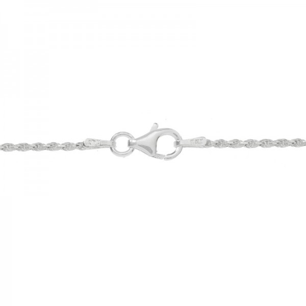 Cordón plata eslabón diamantado