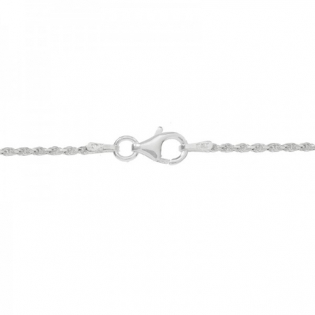 Cordón plata eslabón diamantado