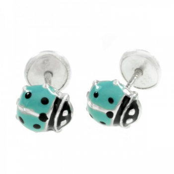 Pendientes mariquita Plata de Ley