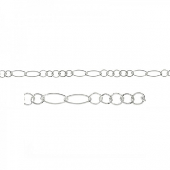 Cadena plata anillas 5+2