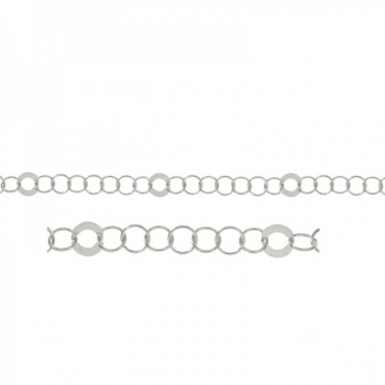 Cadena plata anillas y aro 7+1