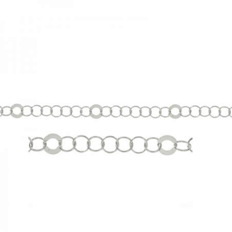 Cadena plata anillas y aro 7+1