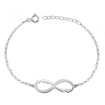 Pulsera infinito Te quiero amiga Plata de Ley 2