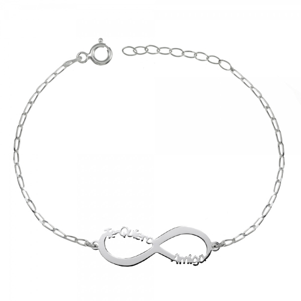 Pulsera infinito Te quiero amiga Plata de Ley