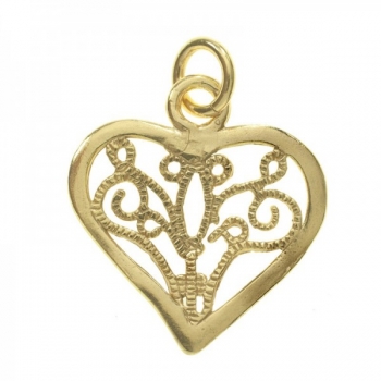 Collar corazón dorado Plata de Ley 2