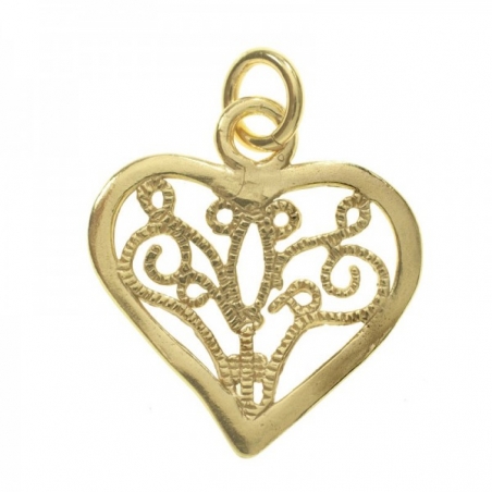 Collar corazón dorado Plata de Ley