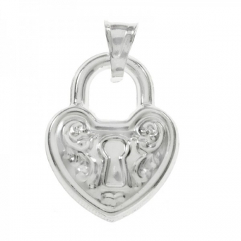 Colgante candado corazón Plata de Ley