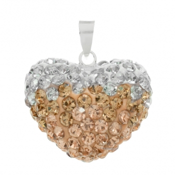 Collar corazón 3D circonitas 2