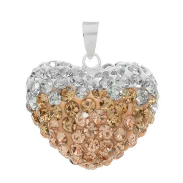 Collar corazón 3D circonitas