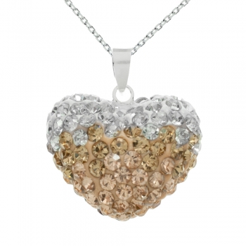 Collar corazón 3D circonitas