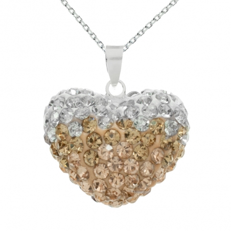 Collar corazón 3D circonitas