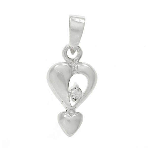 Collar corazón doble Plata de Ley