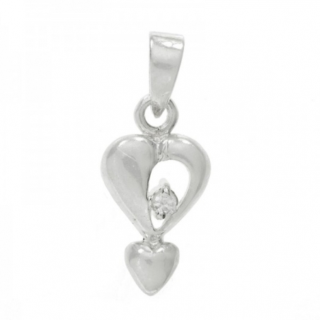 Collar corazón doble Plata de Ley