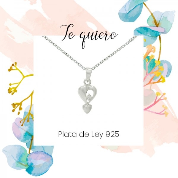 Collar corazón doble Plata de Ley
