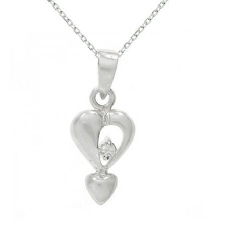 Collar corazón doble Plata de Ley