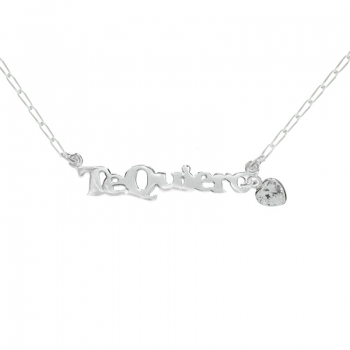 Collar texto Te Quiero Plata de Ley