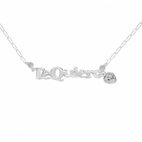 Collar texto Te Quiero Plata de Ley