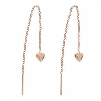 Pendientes mini corazón con cadena