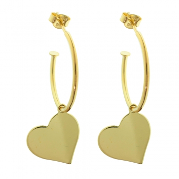 Aros dorados con corazón