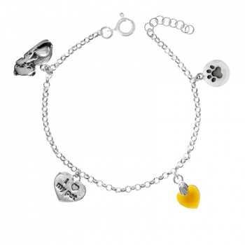 Pulsera para amantes de los gatos Plata de Ley