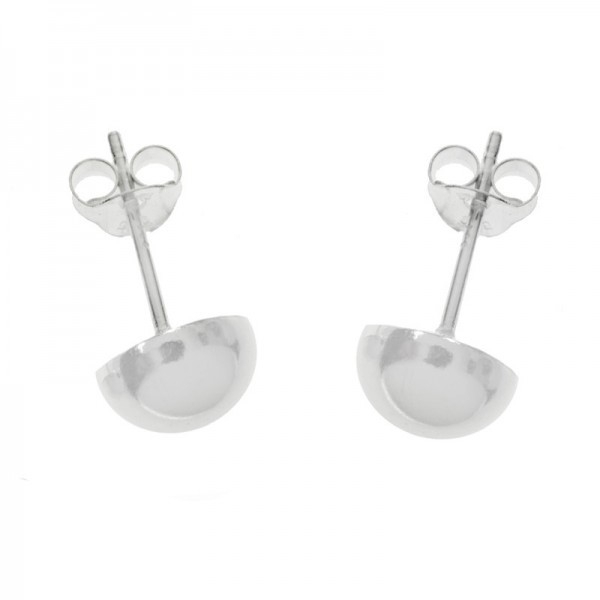 Pendientes media bola Plata de Ley