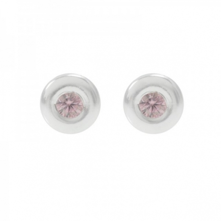 Pendientes circonita rosa Plata de Ley