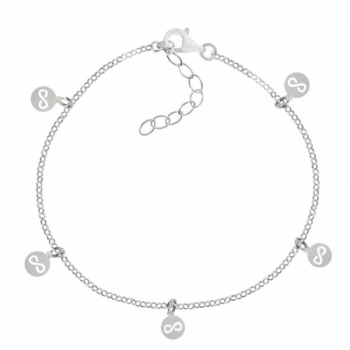 Pulsera colgantes infinito Plata de Ley
