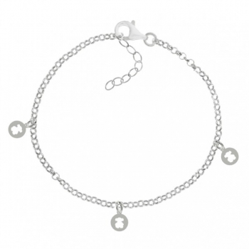Pulsera colgantes oso Plata de Ley