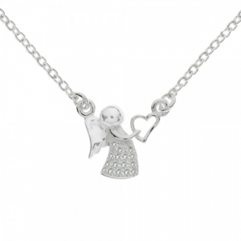 Collar ajustable ángel con corazón