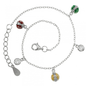 Pulsera mariquitas de colores