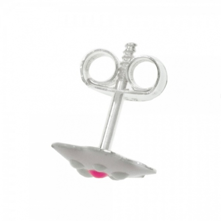 Conjunto flor esmalte Plata de Ley