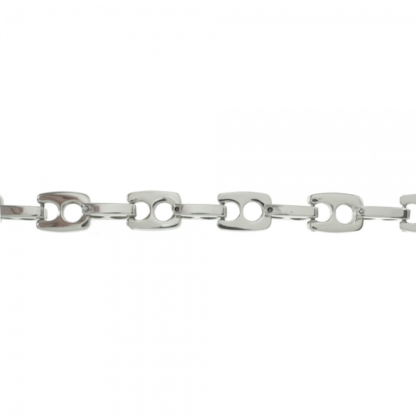 Collar acero eslabón rectángulo perforado