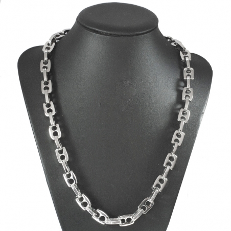 Collar acero eslabón rectángulo perforado