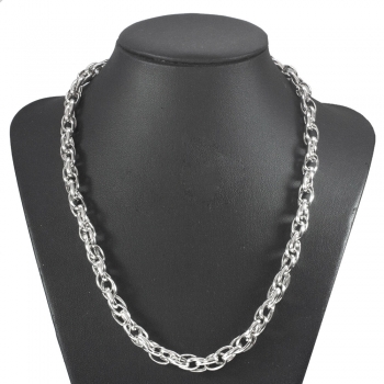 Collar acero hombre eslabón oval enredado