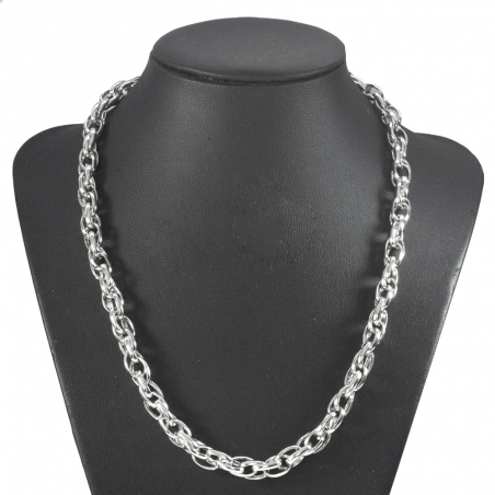 Collar acero hombre eslabón oval enredado