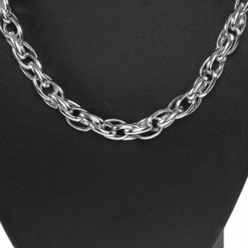 Collar acero hombre eslabón oval enredado 2