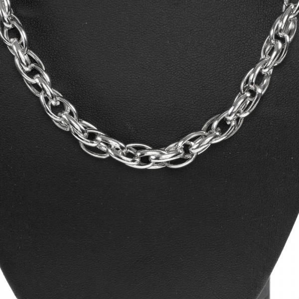 Collar acero hombre eslabón oval enredado