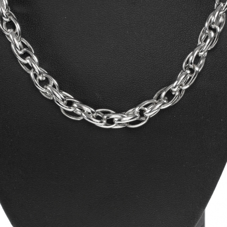 Collar acero hombre eslabón oval enredado