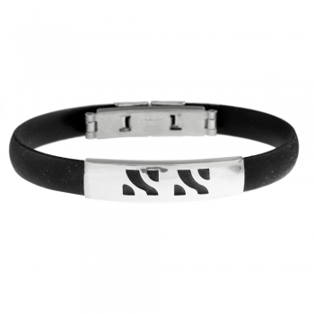 Pulsera caucho y acero para hombre
