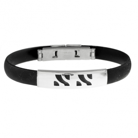 Pulsera caucho y acero para hombre