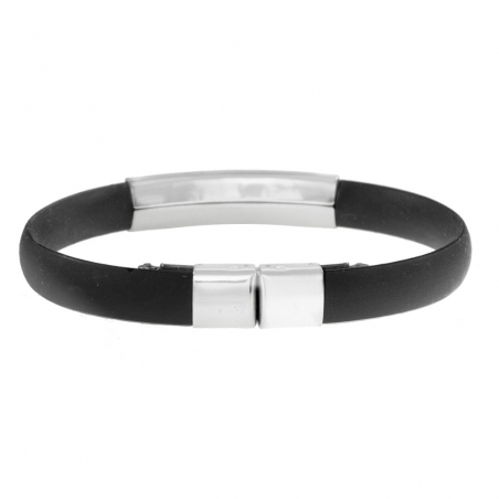 Pulsera caucho y acero para hombre